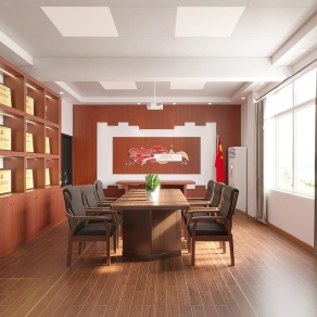 现代党建会议室3D模型下载